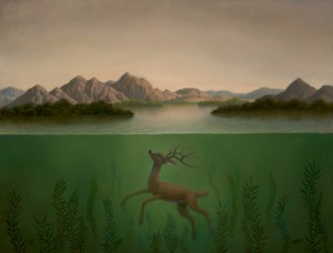 Landscape with a Submerged Deer"